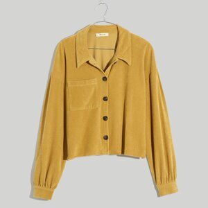 Madewell Knit Corduroy Crop Shirt-Jacket - Raw Tannin